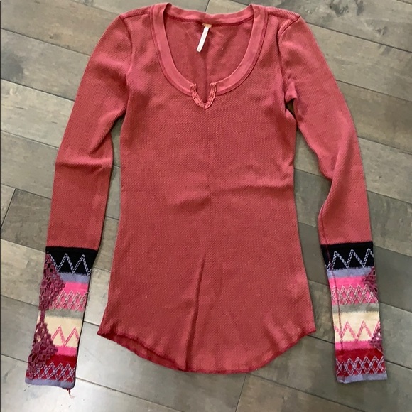Free People Kombucha Cuff thermal, Washed Red - Picture 1 of 4